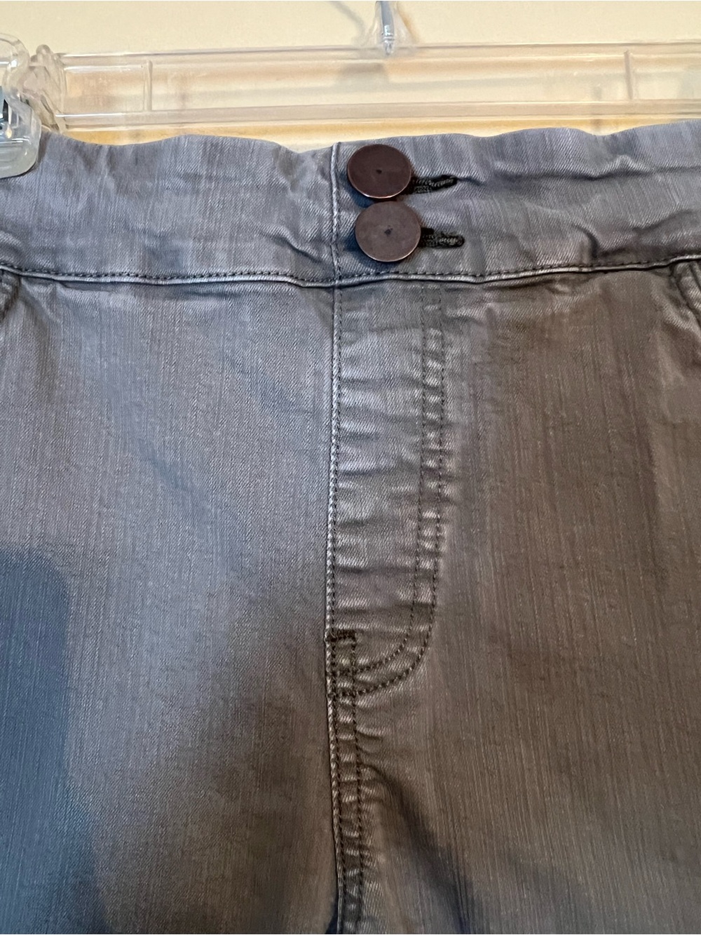 Soft Surroundings Slate Green Cropped Jeans with Embellished Ankles - Picture 4 of 10